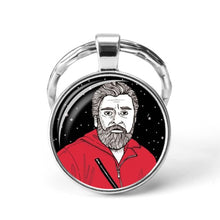 Load image into Gallery viewer, La Casa De Papel keyring The House of Paper necklace Money Heist Keychain Salvador Dali Professor Funny Key Chain Jewelry Gift