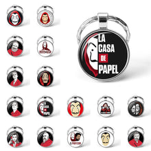 Load image into Gallery viewer, La Casa De Papel keyring The House of Paper necklace Money Heist Keychain Salvador Dali Professor Funny Key Chain Jewelry Gift