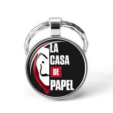 Load image into Gallery viewer, La Casa De Papel keyring The House of Paper necklace Money Heist Keychain Salvador Dali Professor Funny Key Chain Jewelry Gift