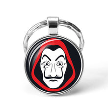Load image into Gallery viewer, La Casa De Papel keyring The House of Paper necklace Money Heist Keychain Salvador Dali Professor Funny Key Chain Jewelry Gift