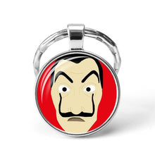 Load image into Gallery viewer, La Casa De Papel keyring The House of Paper necklace Money Heist Keychain Salvador Dali Professor Funny Key Chain Jewelry Gift