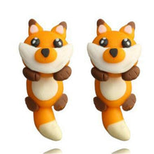 Load image into Gallery viewer, Luokey Cute Animal Earrings For Women Hanging 3D Cartoon Lovely Dog Stud Earrings Flower Panda Polymer Clay Girls Earing Jewelry