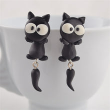Load image into Gallery viewer, Luokey Cute Animal Earrings For Women Hanging 3D Cartoon Lovely Dog Stud Earrings Flower Panda Polymer Clay Girls Earing Jewelry