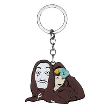 Load image into Gallery viewer, La Casa De Papel keyring The House of Paper necklace Money Heist Keychain Salvador Dali Professor Funny Key Chain Jewelry Gift