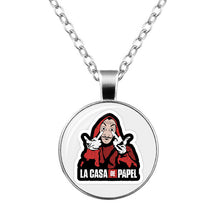 Load image into Gallery viewer, La Casa De Papel keyring The House of Paper necklace Money Heist Keychain Salvador Dali Professor Funny Key Chain Jewelry Gift
