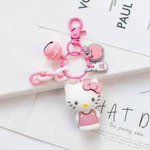 Load image into Gallery viewer, Cute Anime Kuromi Melody Hello Kitty Keychain Kawaii Cartoon Big Eared Dog Frog Pudding Dog Penguin Women Bag Pendant Key Chain
