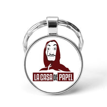 Load image into Gallery viewer, La Casa De Papel keyring The House of Paper necklace Money Heist Keychain Salvador Dali Professor Funny Key Chain Jewelry Gift
