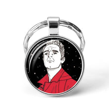 Load image into Gallery viewer, La Casa De Papel keyring The House of Paper necklace Money Heist Keychain Salvador Dali Professor Funny Key Chain Jewelry Gift
