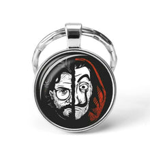 Load image into Gallery viewer, La Casa De Papel keyring The House of Paper necklace Money Heist Keychain Salvador Dali Professor Funny Key Chain Jewelry Gift

