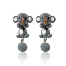 Load image into Gallery viewer, Luokey Cute Animal Earrings For Women Hanging 3D Cartoon Lovely Dog Stud Earrings Flower Panda Polymer Clay Girls Earing Jewelry

