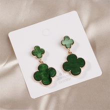 Load image into Gallery viewer, Popular European and American new four-leaf clover pendant ladies temperament earrings
