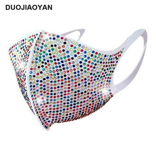 Load image into Gallery viewer, DUOJIAOYAN Fashion NEW acrylic diamond Decoration Mask Jewlery Woman veil shiny rhinestone Night club mask Accessories
